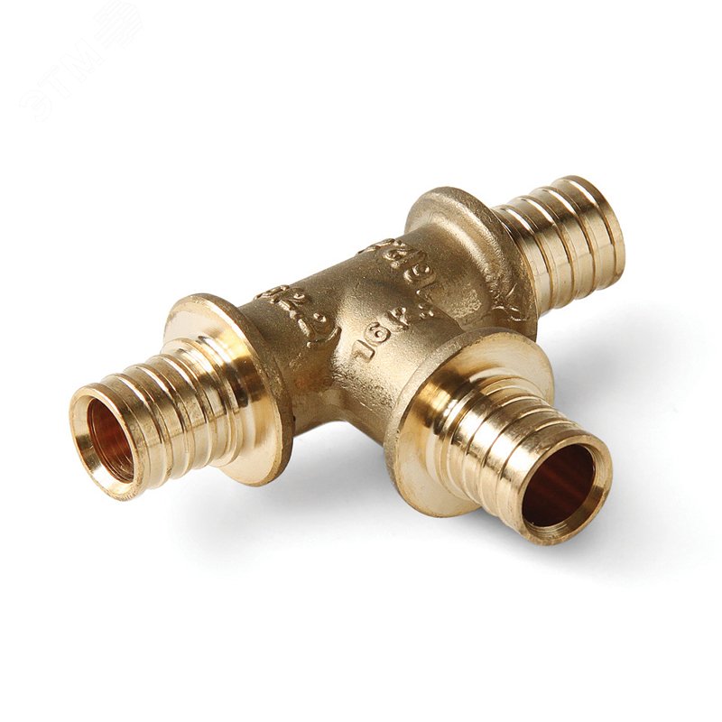 Тройник 32 равносторонний, аксиальный, латунь