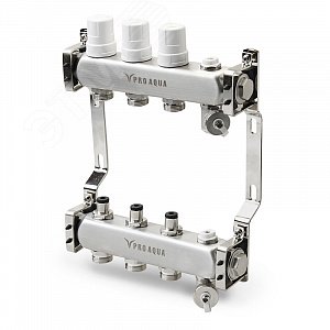 Изображение товара Блок коллекторный с регулировочными клапанами 6 выходов, 380 мм, 1X3/4 (шт)