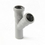 Изображение товара Канализационный тройник PRO AQUA 40 мм с углом 45 градусов из полипропилена