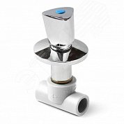Изображение товара Вентиль PRO AQUA PPR 20 мм трилистник с хромированной рукояткой белый