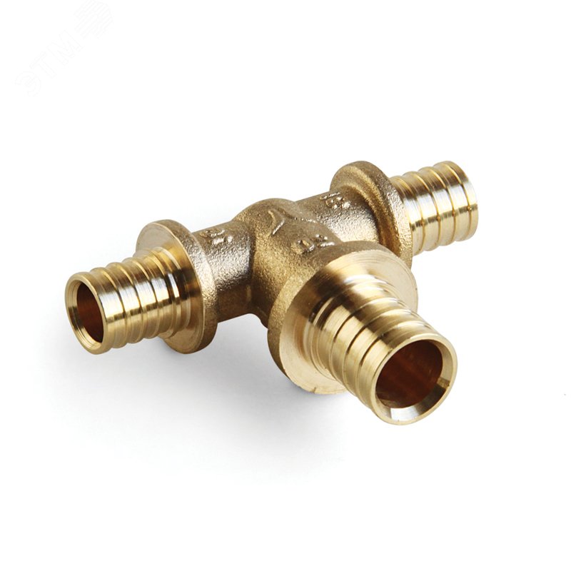 Тройник 32х16х32 переходной, аксиальный, латунь