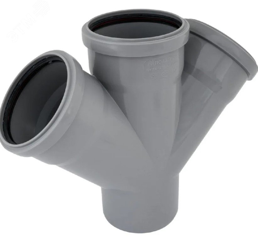 Изображение товара Крестовина канализационная одноплоскостная 110 мм 45 градусов PRO AQUA