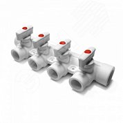 Изображение товара Коллектор 40x20 с 4 выходами, полипропиленовый PPR белый (шт)