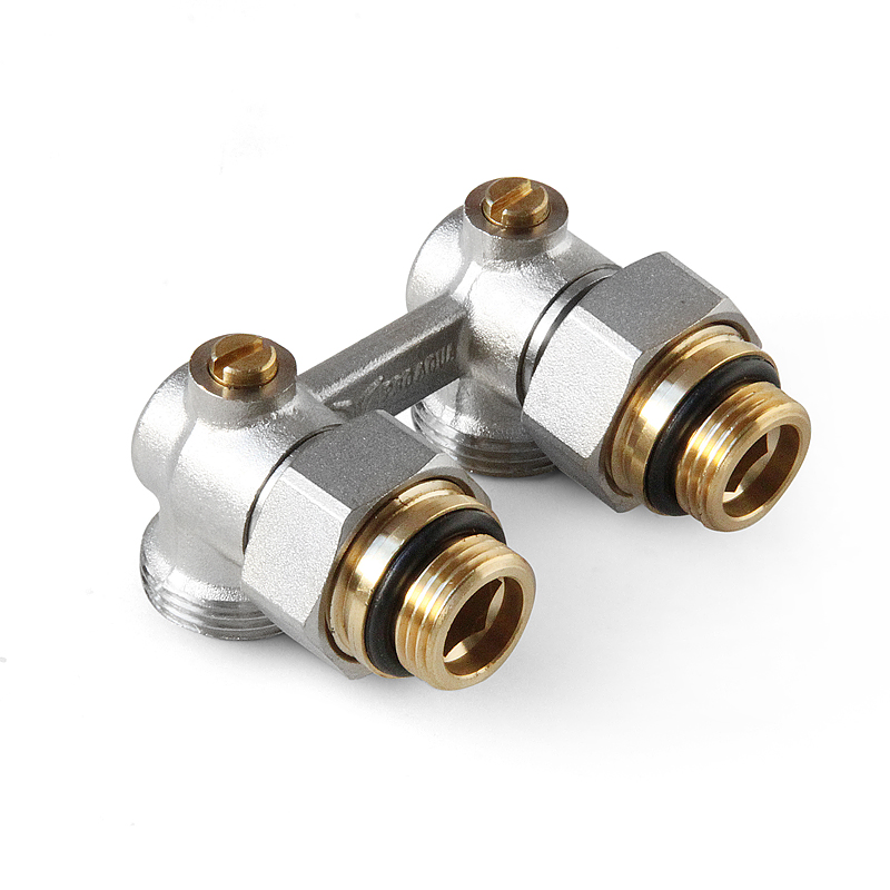 Узел нижнего подключения для 2-х труб. систем (с ниппелем) угловой 1/2