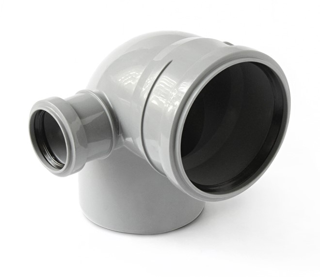 Отвод 110 45 град, с выходом 50 левый