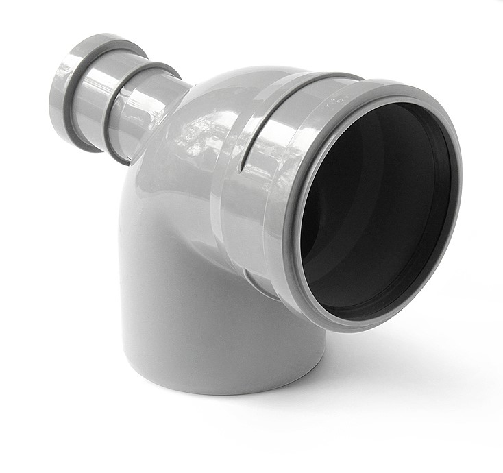 Отвод 110 87 град, с выходом 50 фронтальный