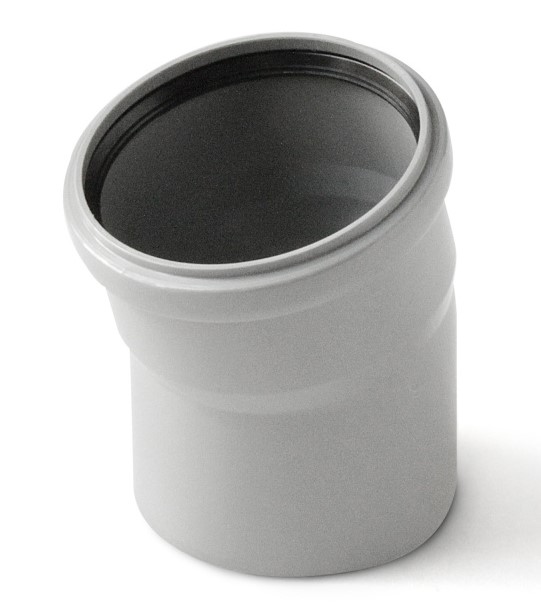 Отвод 110 15 град, для внутренней канализации, серый