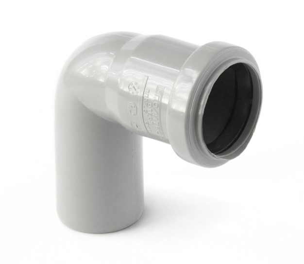 Отвод 50 87 град, для внутренней канализации, серый