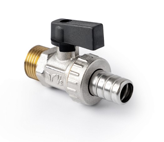 Кран шаровой дренажный с патрубком для шланга, ручка-рычаг, Н 1/2