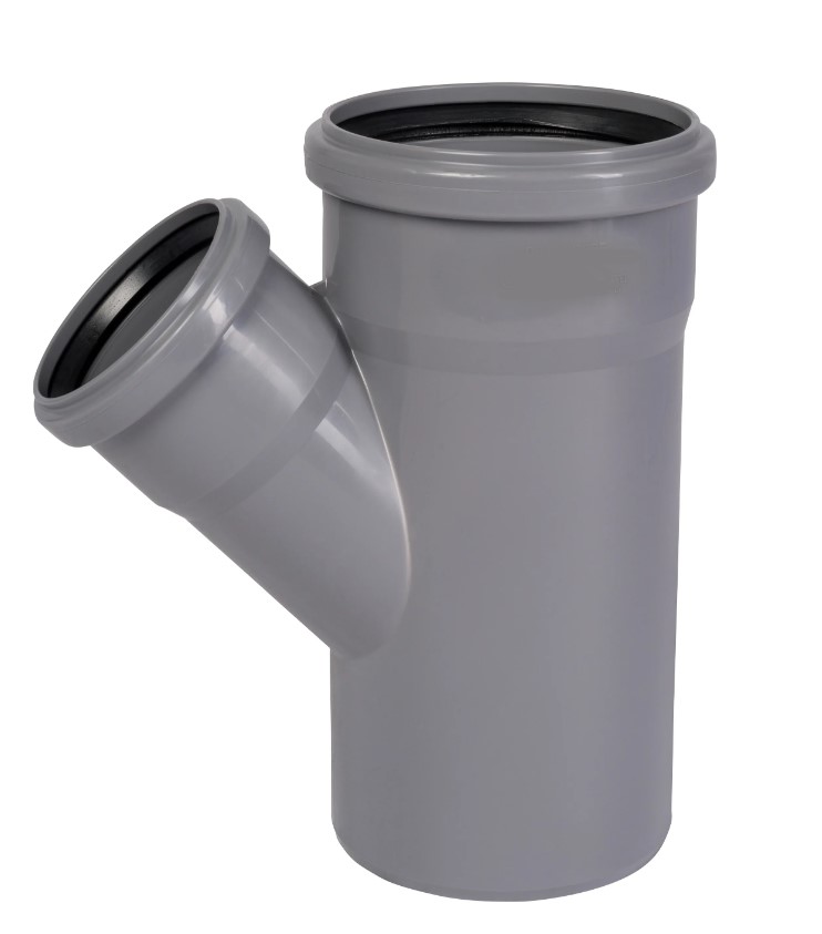 Тройник 110х75 45 град, канализационный