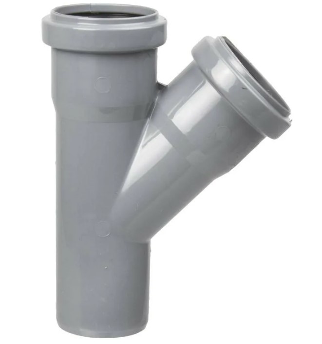 Тройник 50 45 град, канализационный