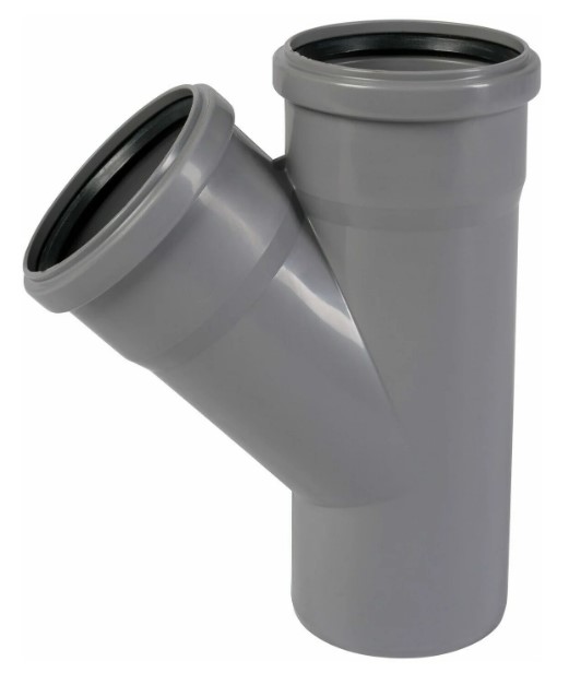 Тройник 75 45 град, канализационный