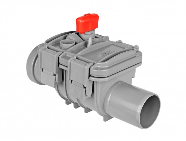 Клапан обратный 50, ABS-пластик, для внутренней канализации, серый