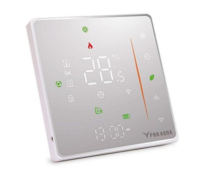 Термостат комнатный с WiFi (белый), проводной,    сенсорный