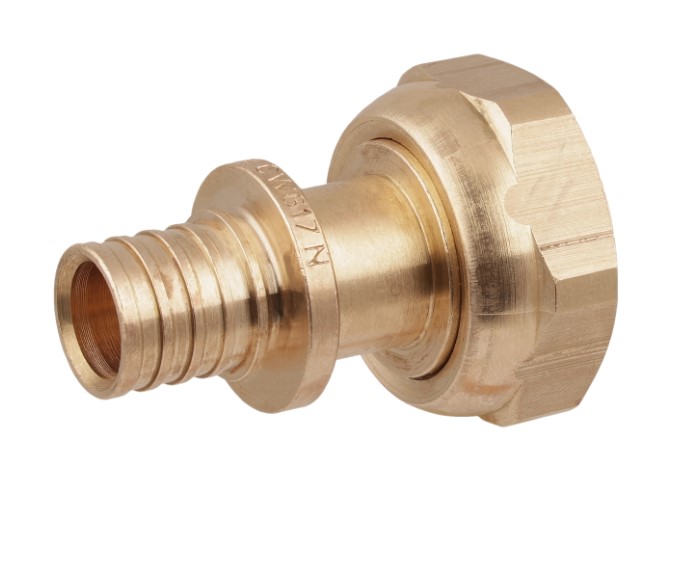 Переходник 16х3/4'ВР с накидной гайкой, под евроконус, аксиальный, латунь