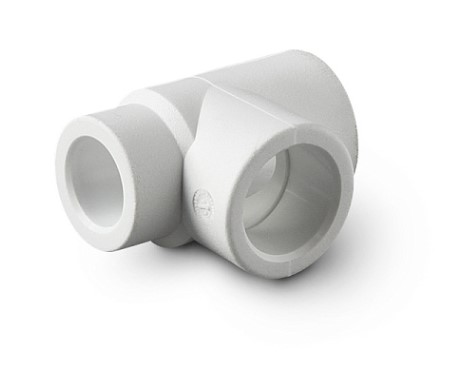Тройник переходной 32x25x25 полипропиленовый PPR белый