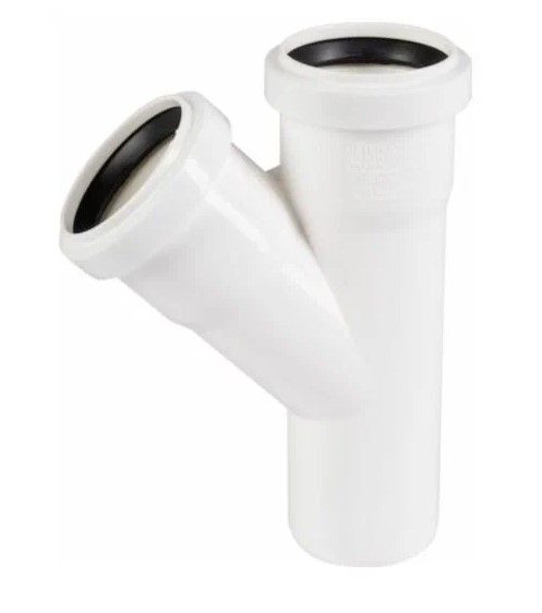 Тройник 32 45 град, для малошумной канализации