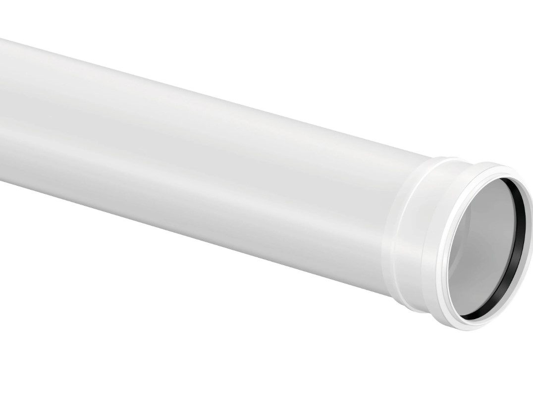 Труба канализационная 110x500 мм PP, однораструбная, малошумная, белая