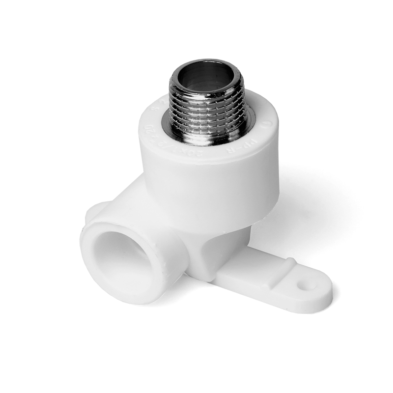 Угольник комбинированный 20х1/2' ВР байпасный для смесителя, полипропиленовый PPR, белый