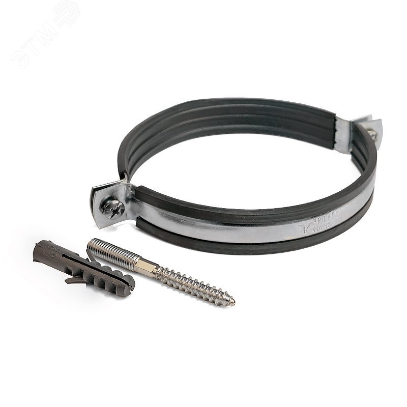 Изображение товара Комплект металлических хомутов с гайкой и шурупом M8 48-52 мм PRO AQUA