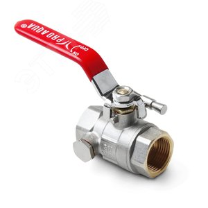 Изображение товара Кран шаровой полнопроходной с дренажом и воздухоо водчиком, ручка-рычаг, ВВ 1/2 (шт)