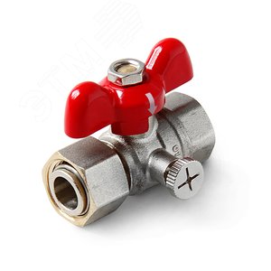 Изображение товара Кран шаровой для подключения манометра, ручка-бабочка, ВВ 1/2 (шт)