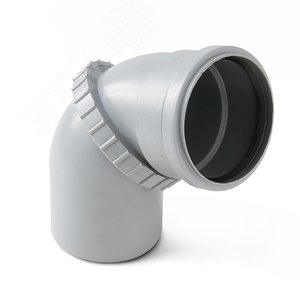 Отвод 110 поворотный, для внутренней канализации, серый - фото 2