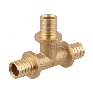 Тройник 16 равносторонний, аксиальный, латунь - фото 4