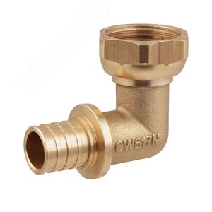 Угольник 16х1/2'ВР переходной с накидной гайкой, аксиальный, латунь - фото 5