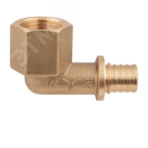 Угольник 20х1/2'ВР переходной с внутренней резьбо , аксиальный, латунь - фото 7