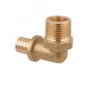 Угольник 16х1/2'НР переходной с наружной резьбой, аксиальный, латунь - фото 7