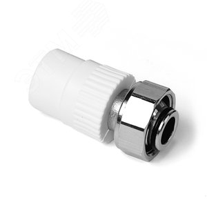 Изображение товара Муфта комбинированная 20x3/4' ВР накидная гайка, евроконус, полипропиленовая PPR белая (шт)