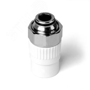 Муфта комбинированная 20x3/4' ВР накидная гайка, евроконус, полипропиленовая PPR белая - фото 2