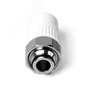 Муфта комбинированная 20x3/4' ВР накидная гайка, евроконус, полипропиленовая PPR белая - фото 4