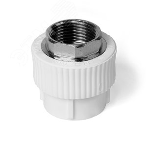 Муфта комбинированная 32x1' ВР под ключ полипропиленовая PPR белый - фото 3