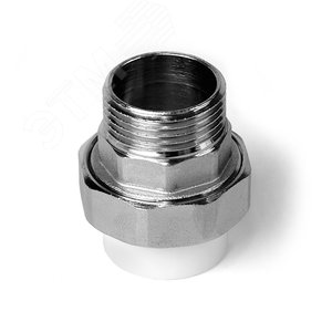 Муфта разъемная 40x1 1/2' НР комбинированная, полипропиленовая PPR американка, белая - фото 2