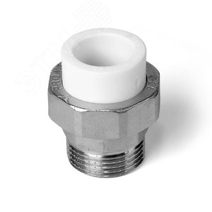 Муфта разъемная 40x1 1/2' НР комбинированная, полипропиленовая PPR американка, белая - фото 3