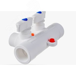 Изображение товара Коллектор 25x20 с 2 выходами, полипропиленовый PPR белый (шт)