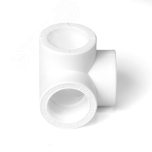 Тройник 20 мм двухплоскостной, полипропиленовый PPR белый - фото 4