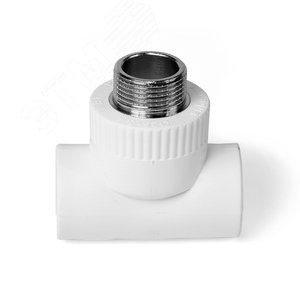 Тройник комбинированный 25x1/2' НР полипропиленовый PPR белый - фото 3