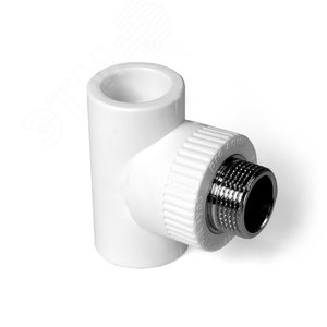 Тройник комбинированный 25x1/2' НР полипропиленовый PPR белый - фото 5