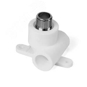 Угольник комбинированный 20х1/2' ВР байпасный для смесителя, полипропиленовый PPR, белый - фото 2