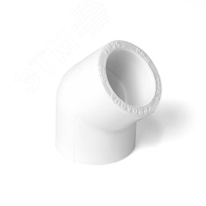 Угольник 90 мм 45 град., полипропиленовый PPR, белый - фото 2