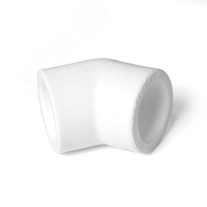 Угольник 90 мм 45 град., полипропиленовый PPR, белый - фото 3