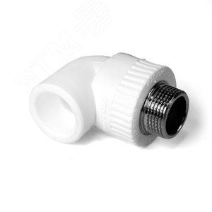 Изображение товара Угольник комбинированный 25x1/2' НР переходной, полипропиленовый PPR, белый (шт)