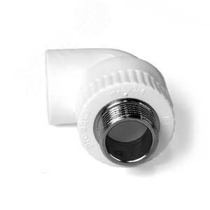 Угольник комбинированный 32x3/4' НР переходной, полипропиленовый PPR, белый - фото 2