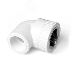 Угольник комбинированный 32x1/2' ВР переходной, полипропиленовый PPR, белый - фото 2