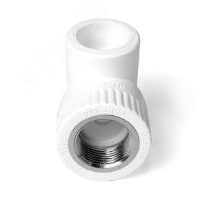 Угольник комбинированный 32x1/2' ВР переходной, полипропиленовый PPR, белый - фото 4