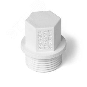 Заглушка 3/4' резьбовая, полипропиленовая PPR серая - фото 2