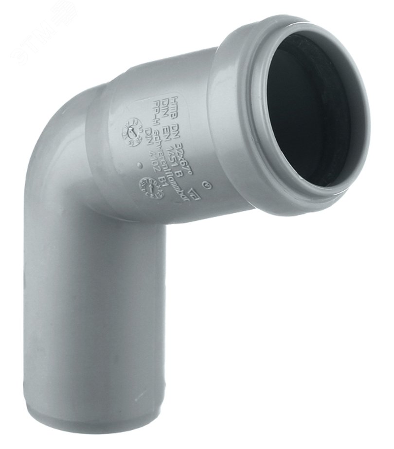 Изображение товара Отвод 32 67 град для внутренней канализации из полипропилена